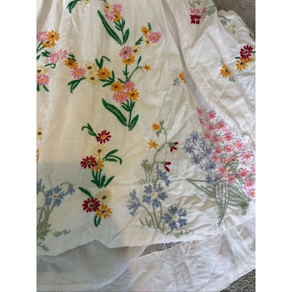 NWOT Anthropologie deep v embroidered floral dress, $325 XL C1 - Picture 7 of 12